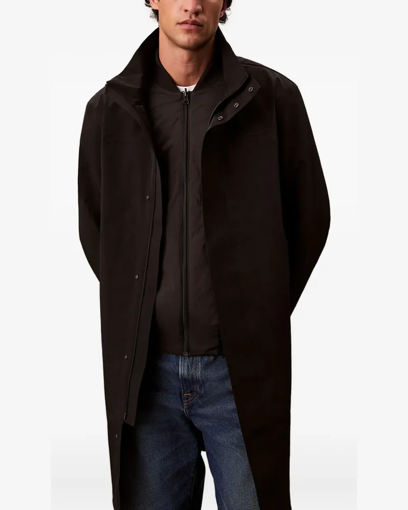 Calvin Klein logo-detail hooded coat - Schwarz Schwarz