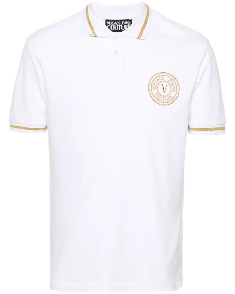 Versace Jeans Poloshirt mit Logo-Stickerei - Weiß Weiß