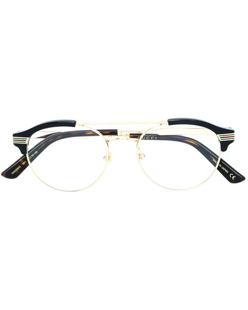 Gucci Web round glasses - Metallic Metallic