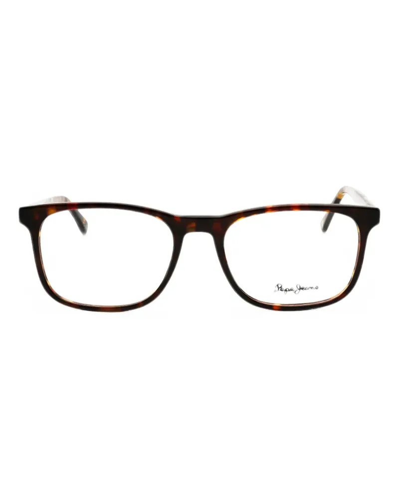 Pepe Jeans tortoiseshell-effect rectangle-frame glasses - Braun Braun