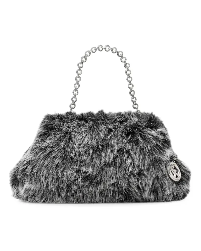 Michael Kors large Cloud faux-fur clutch bag - Schwarz Schwarz