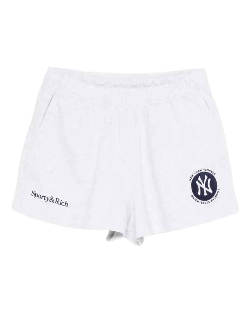 SPORTY & RICH Shorts mit Logo-Stickerei - Grau Grau