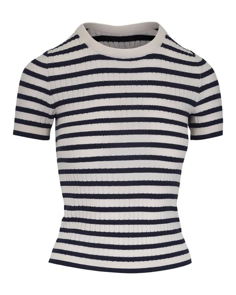 Nili Lotan striped short-sleeves top - Weiß Weiß