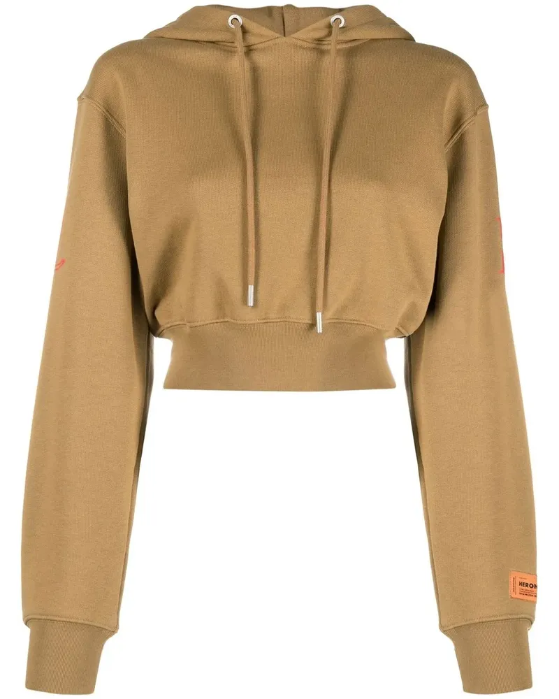 Heron Preston Cropped-Hoodie mit Slogan - Braun Braun