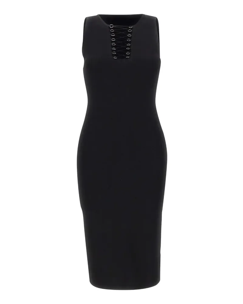 Kaos lace-up knitted midi dress - Schwarz Schwarz