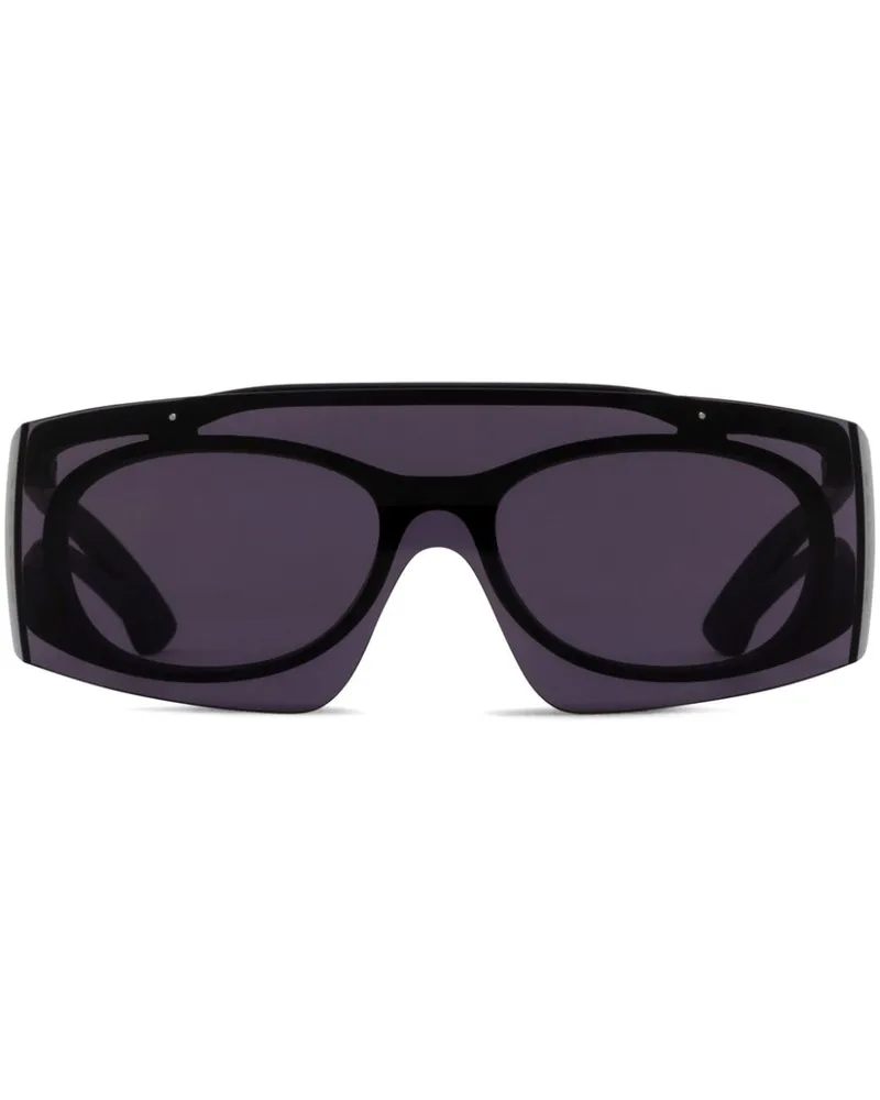 Alexander McQueen Sonnenbrille mit Logo-Print - Schwarz Schwarz