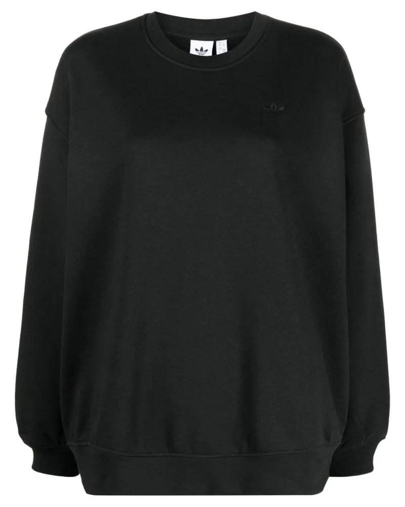 adidas Sweatshirt mit Logo-Stickerei Schwarz