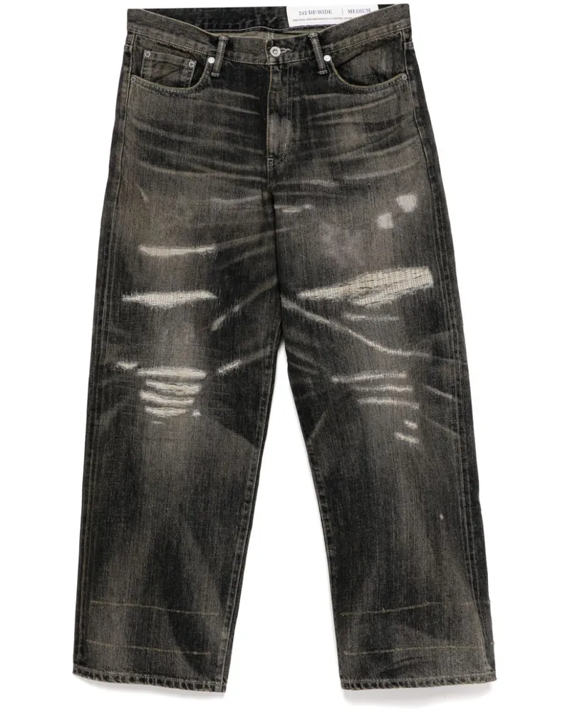 Neighborhood Jeans mit weitem Bein - Schwarz Schwarz
