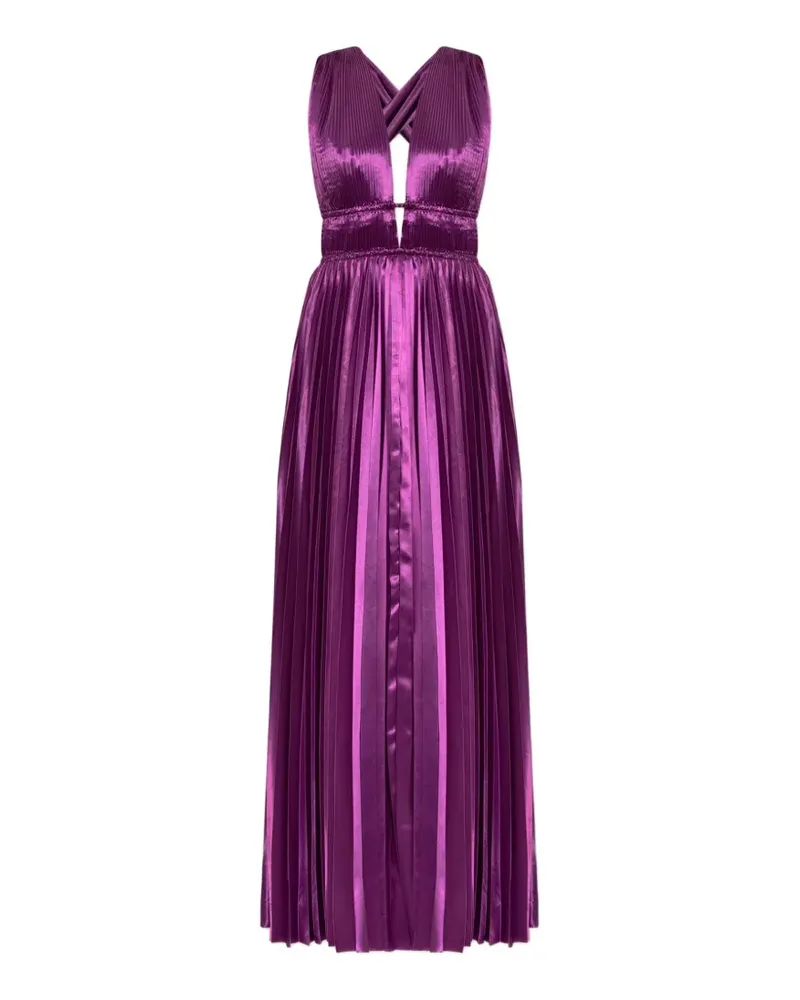 Ulla Johnson Lena Maxikleid in Satinoptik mit Falten - Violett Violett