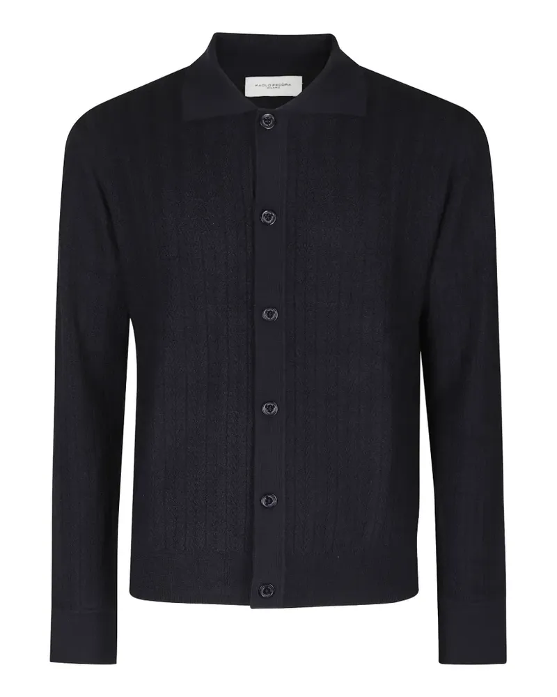 Paolo Pecora Milano Cardigan mit Knopfverschluss - Blau Blau