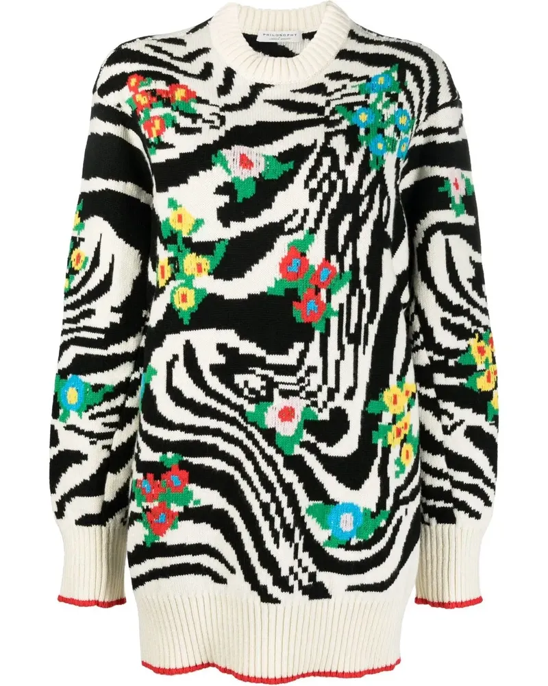 Philosophy Di Lorenzo Serafini Minikleid mit abstraktem Print - Weiß Weiß