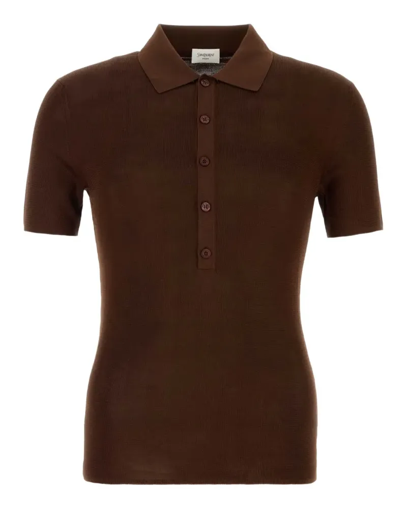 Saint Laurent Poloshirt mit Knopfleiste - Braun Braun