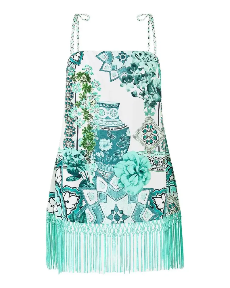 Camilla fringed-hem strappy top - Weiß Weiß