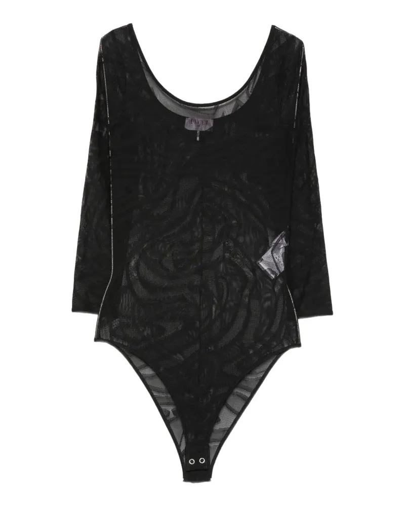 Emilio Pucci Iride-print mesh bodysuit - Schwarz Schwarz