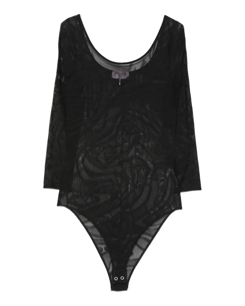 Emilio Pucci Mesh-Body mit Iride-Print - Schwarz Schwarz
