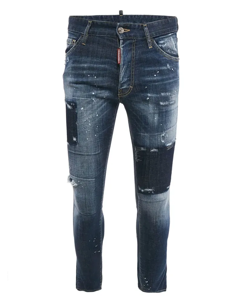 Dsquared2 Pre-owned Skinny-Jeans im Distressed-Look - Blau Blau