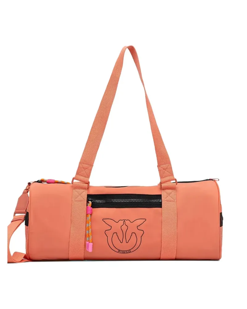 Pinko Zylinderförmige Reisetasche mit Logo-Verzierung - Orange Orange