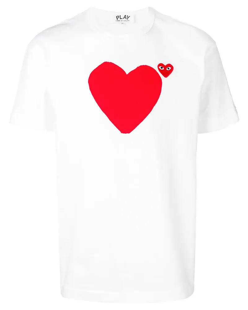 Comme des Garçons T-Shirt mit Herz-Logo - Weiß Weiß