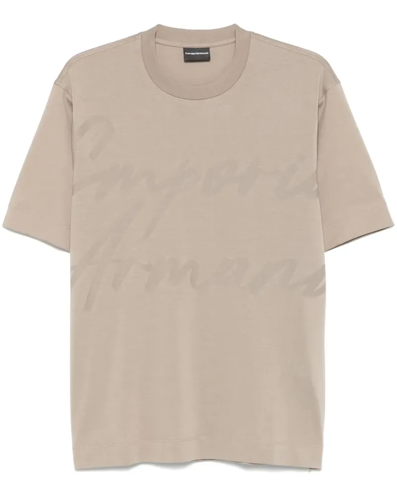 Emporio Armani T-Shirt mit Jacquard-Logo - Braun Braun