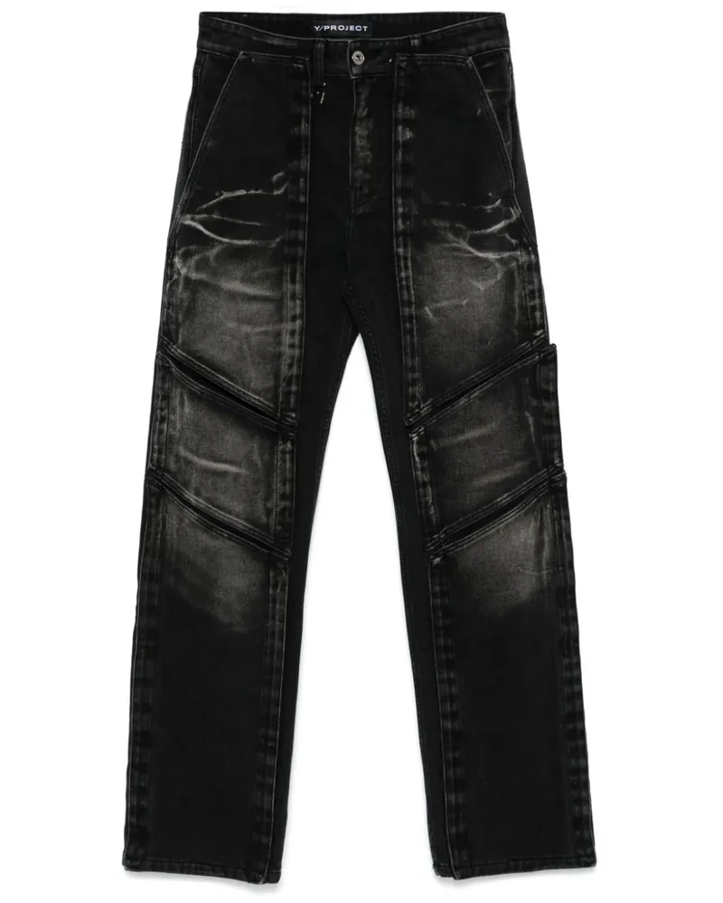 Y/PROJECT Jeans mit Klettverschluss - Schwarz Schwarz