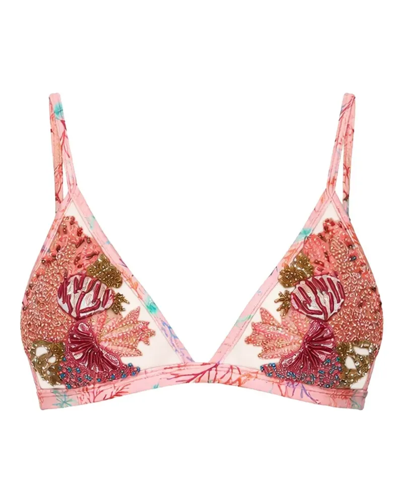 Pat Bo Verziertes Seaweed Bikinioberteil - Rosa Rosa