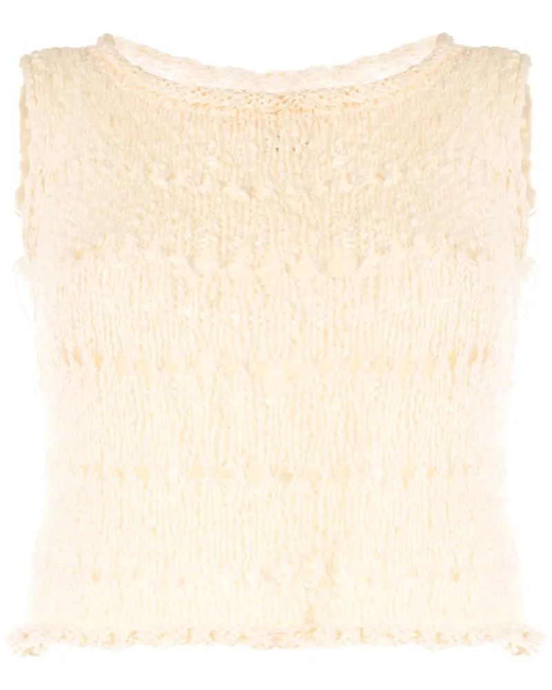 VOZ Gestricktes Cropped-Top - Nude Nude