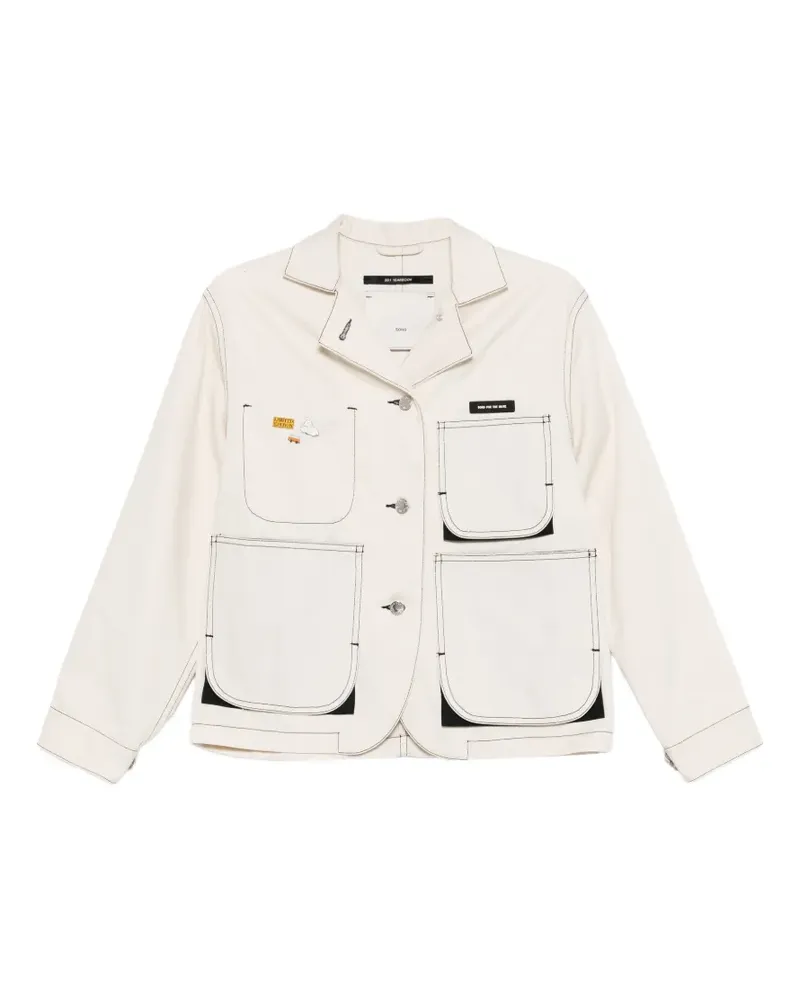 Song For The Mute Art patch-pocket topstitch jacket - Nude Nude