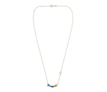 Mermaid enamel pearl necklace - Gold