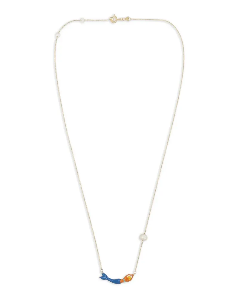 Aliita Mermaid enamel pearl necklace - Gold Gold