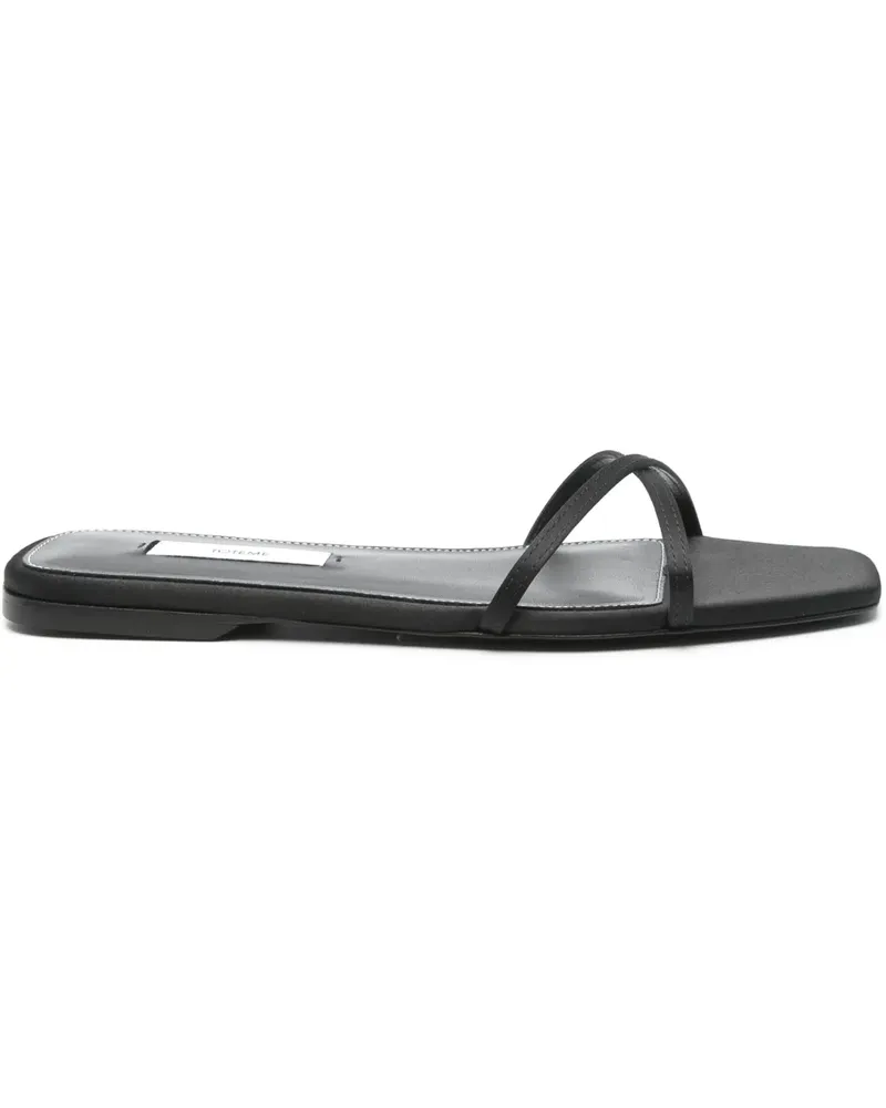Totême Satin-Sandalen mit überkreuzten Riemen - Schwarz Schwarz