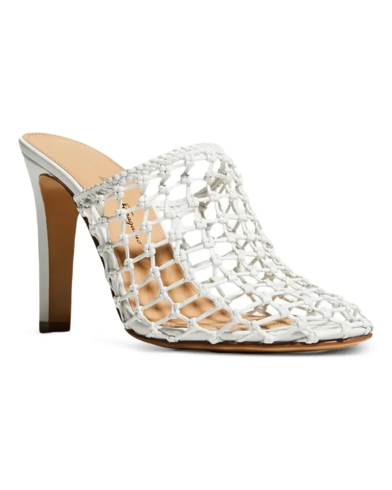 Ferragamo Gewebte Ellas Mules - Weiß Weiß