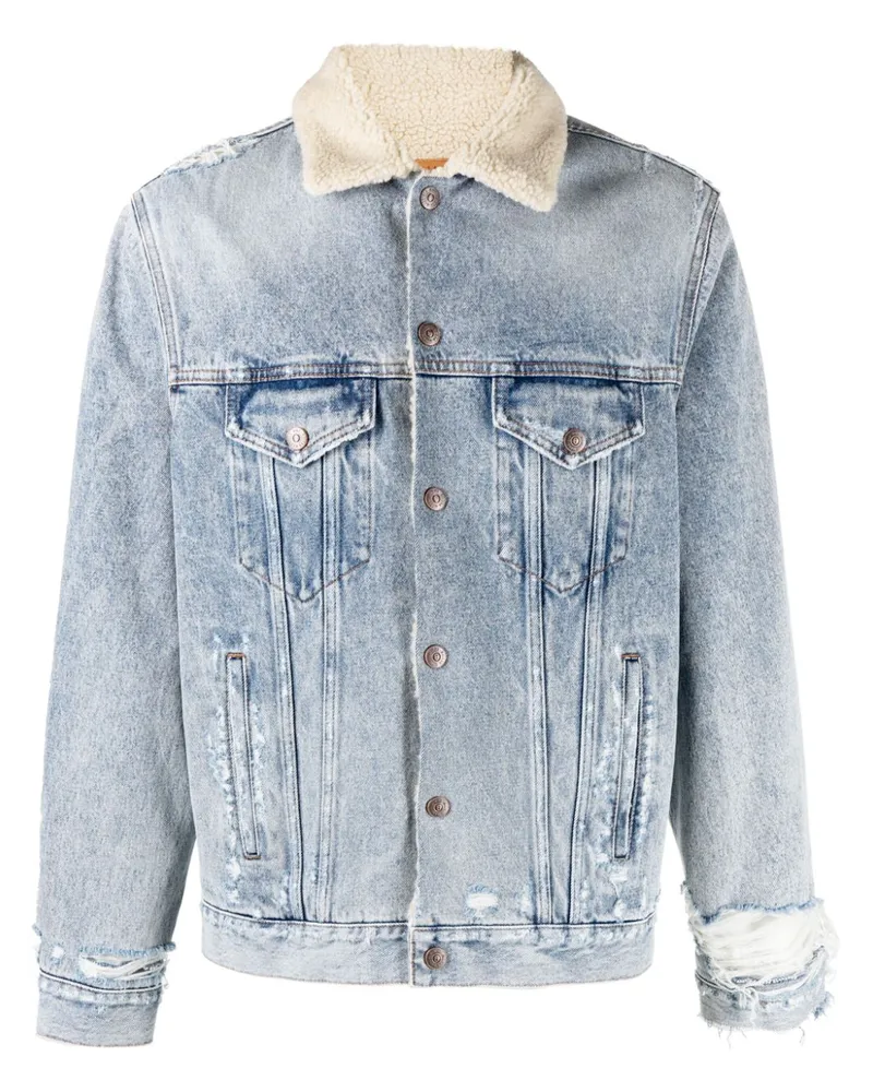 Maison Margiela Jeansjacke im Distressed-Look - Blau Blau