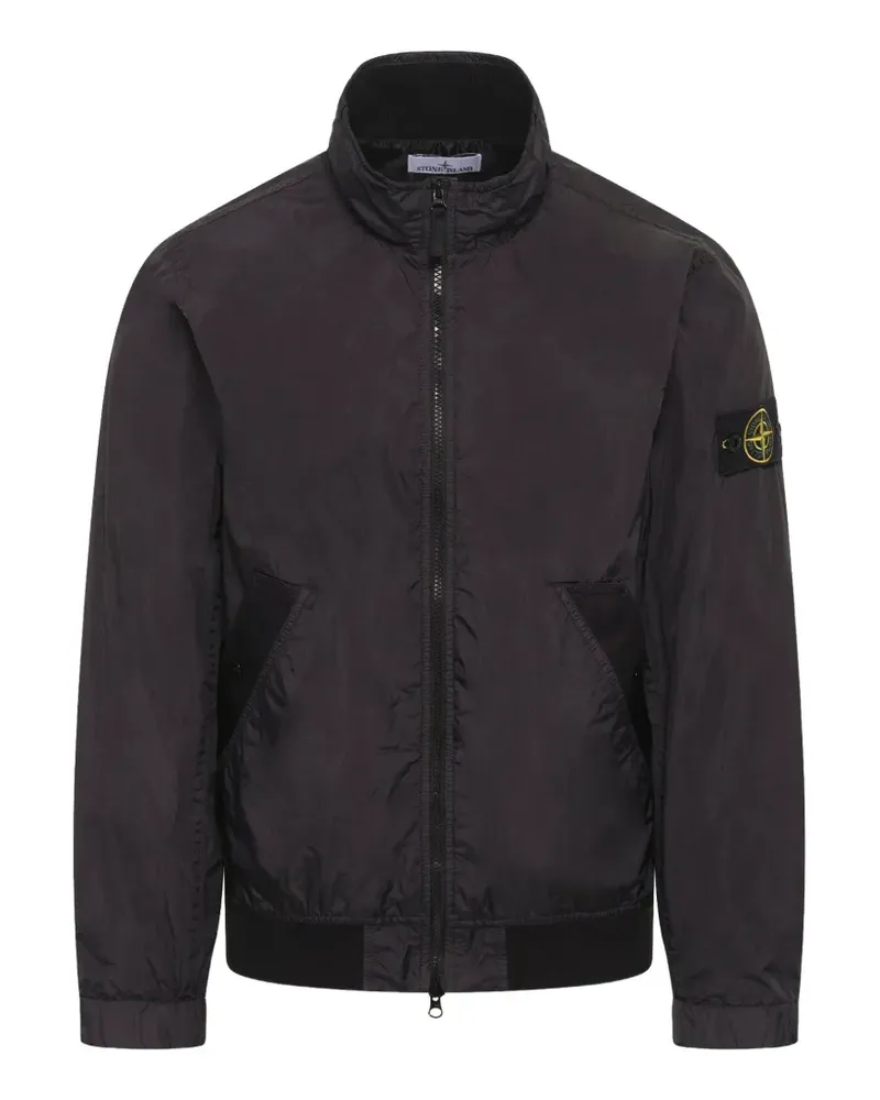 Stone Island Crinkle Reps Ny logo-patch jacket - Schwarz Schwarz
