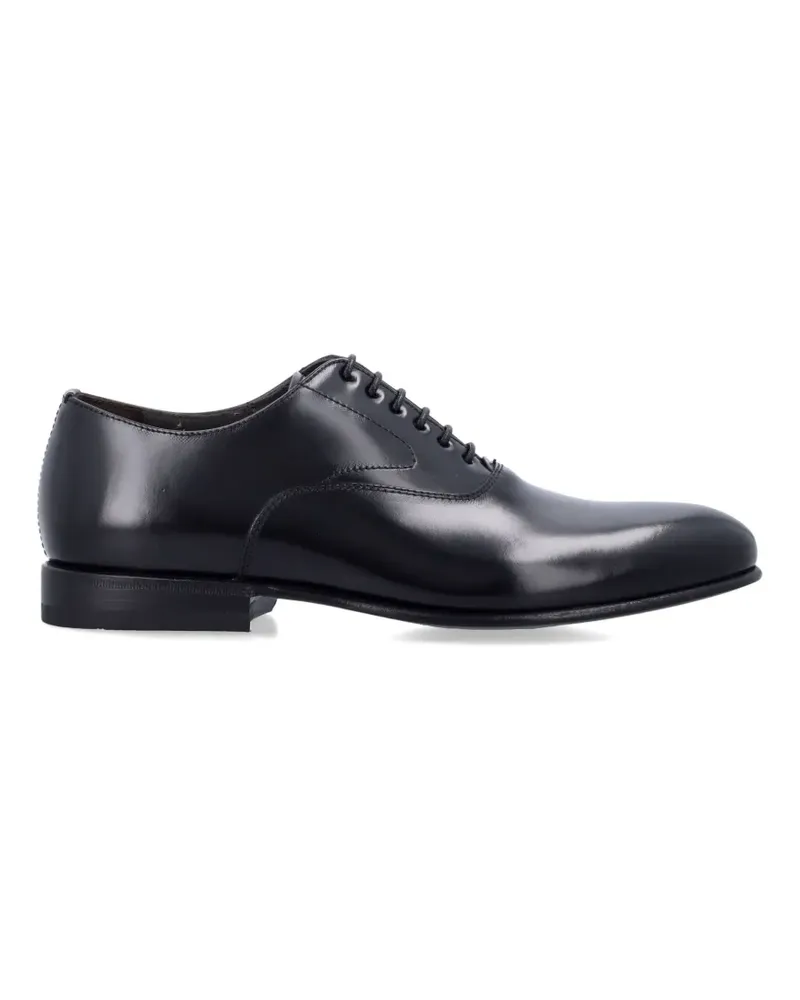Green George polished leather oxford shoes - Schwarz Schwarz