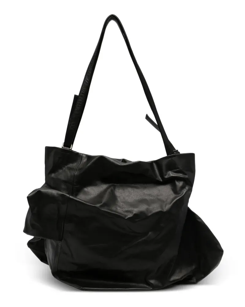 Yohji Yamamoto leather shoulder bag - Schwarz Schwarz