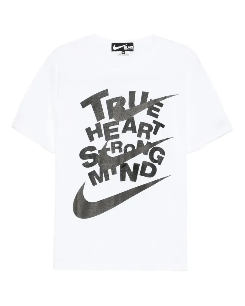 Comme des Garçons x Nike T-Shirt mit Slogan-Print - Weiß Weiß