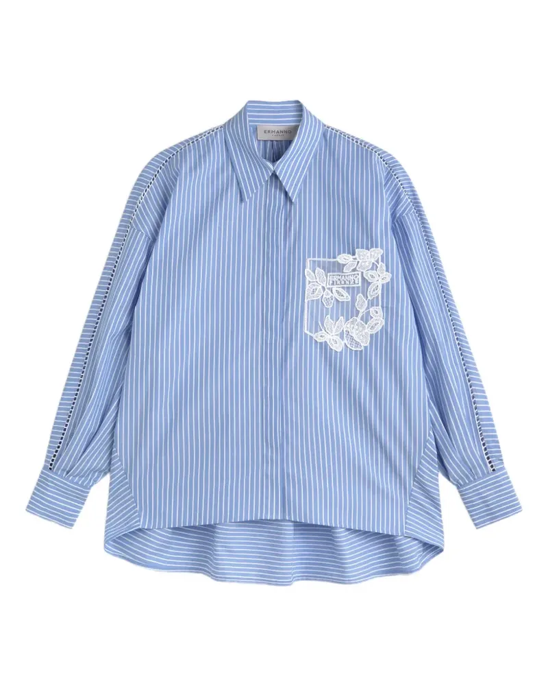 Ermanno Scervino striped floral shirt - Blau Blau