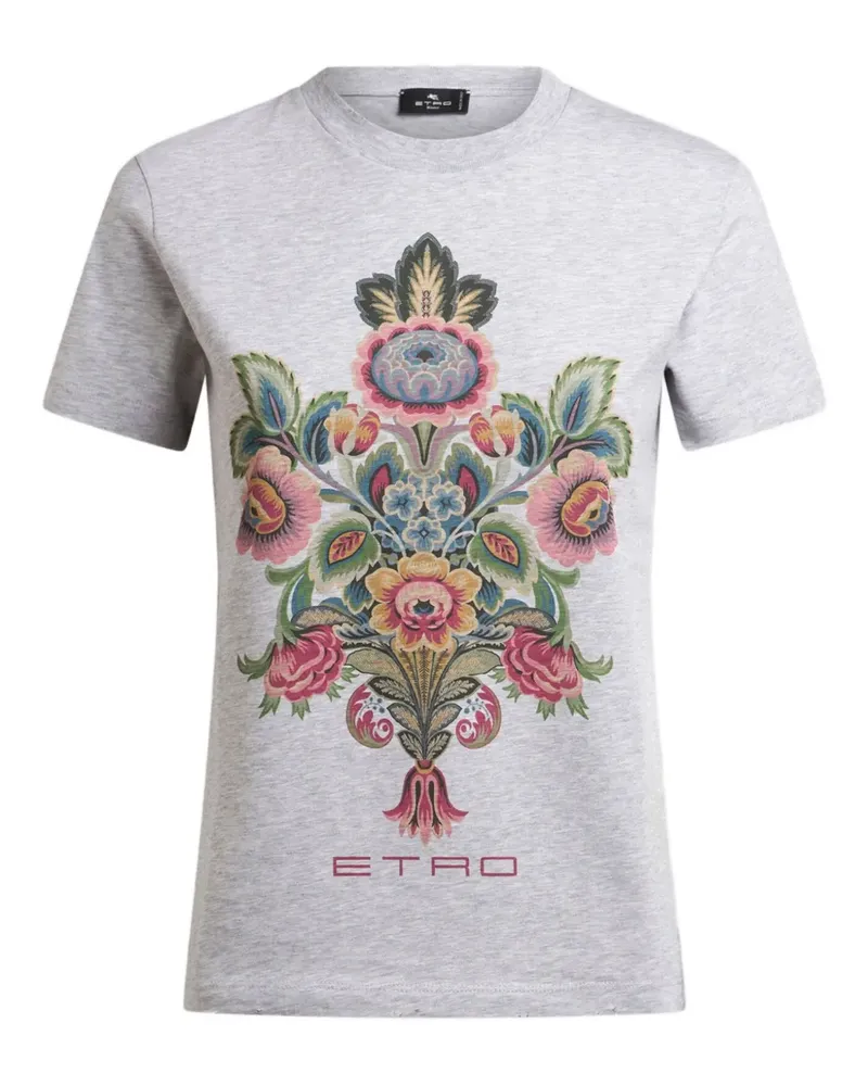 Etro T-Shirt mit Paisleymuster - Grau Grau