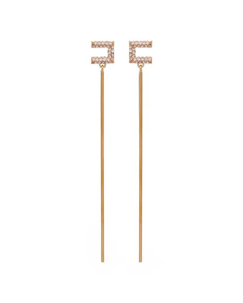 Elisabetta Franchi earrings with rhinestones - Gold Gold