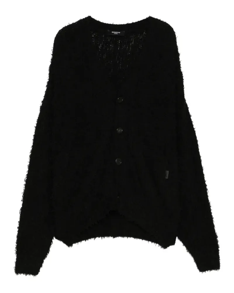 SONGZIO Cardigan mit V-Ausschnitt - Schwarz Schwarz