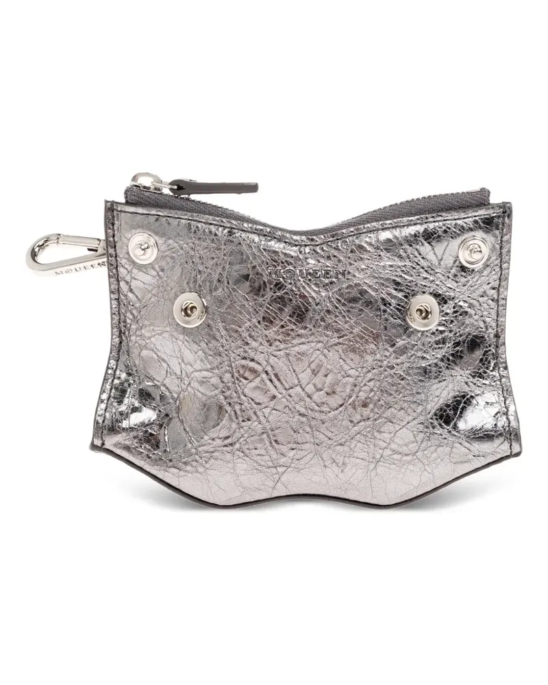 Alexander McQueen Schlüsseletui mit Knitteroptik - Silber Silber