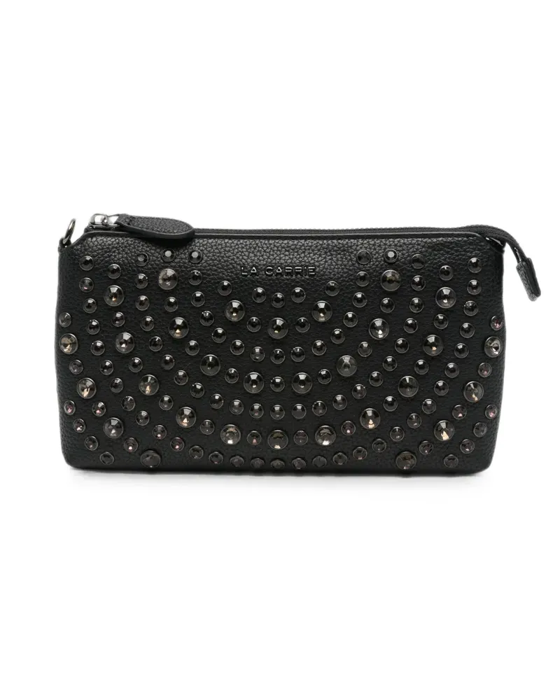LA CARRIE crystal-embellished leather cross body bag - Schwarz Schwarz