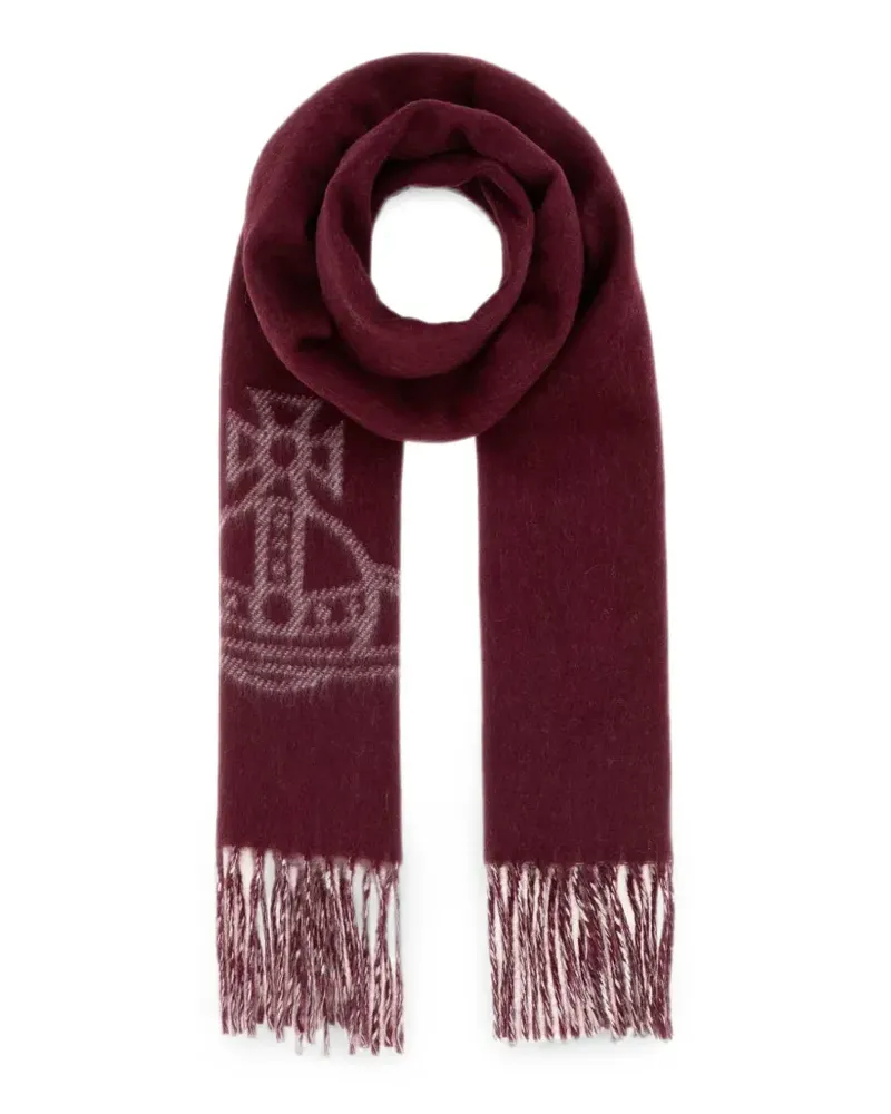 Vivienne Westwood Orb-motif fringed scarf - Rot Rot