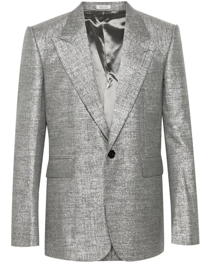 Alexander McQueen Sakko im Metallic-Look - Grau Grau