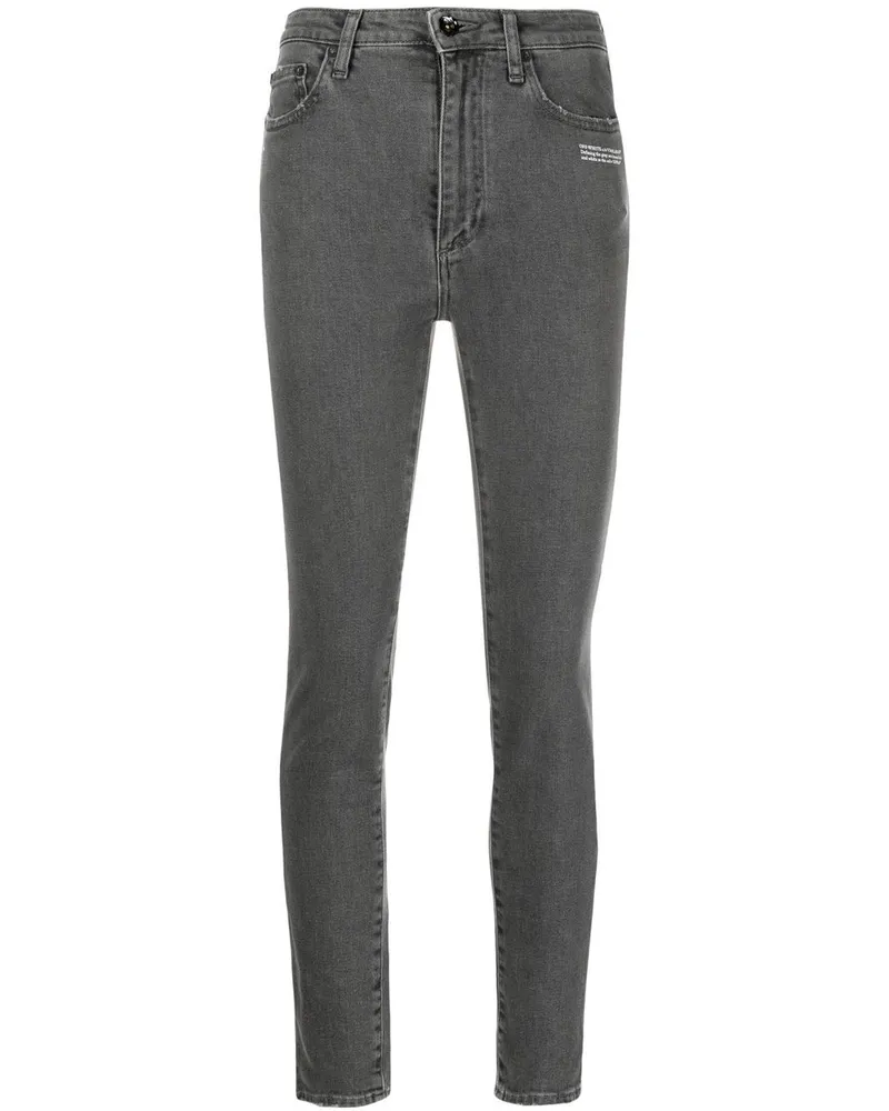 OFF-WHITE Cropped-Skinny-Jeans - Grau Grau