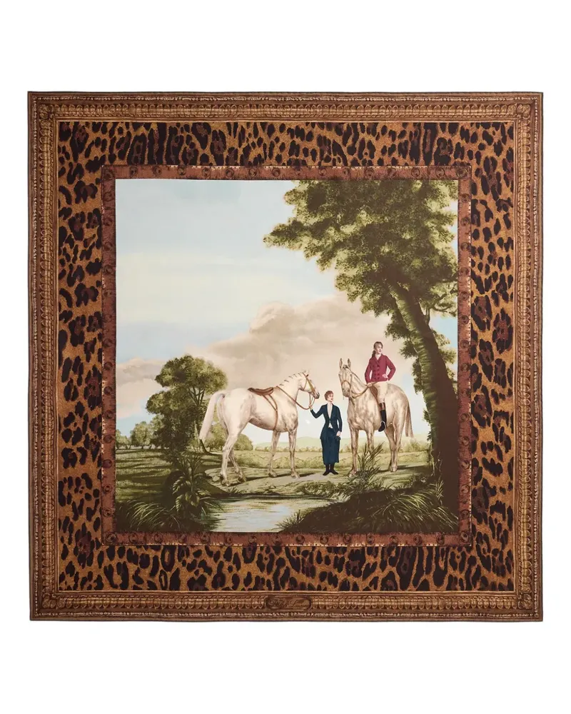 Ralph Lauren Seidenschal mit Landschaftsprint - Braun Braun