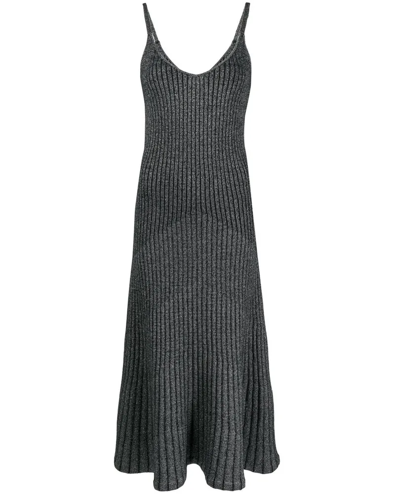 N.Peal Gestricktes Midikleid - Schwarz Schwarz