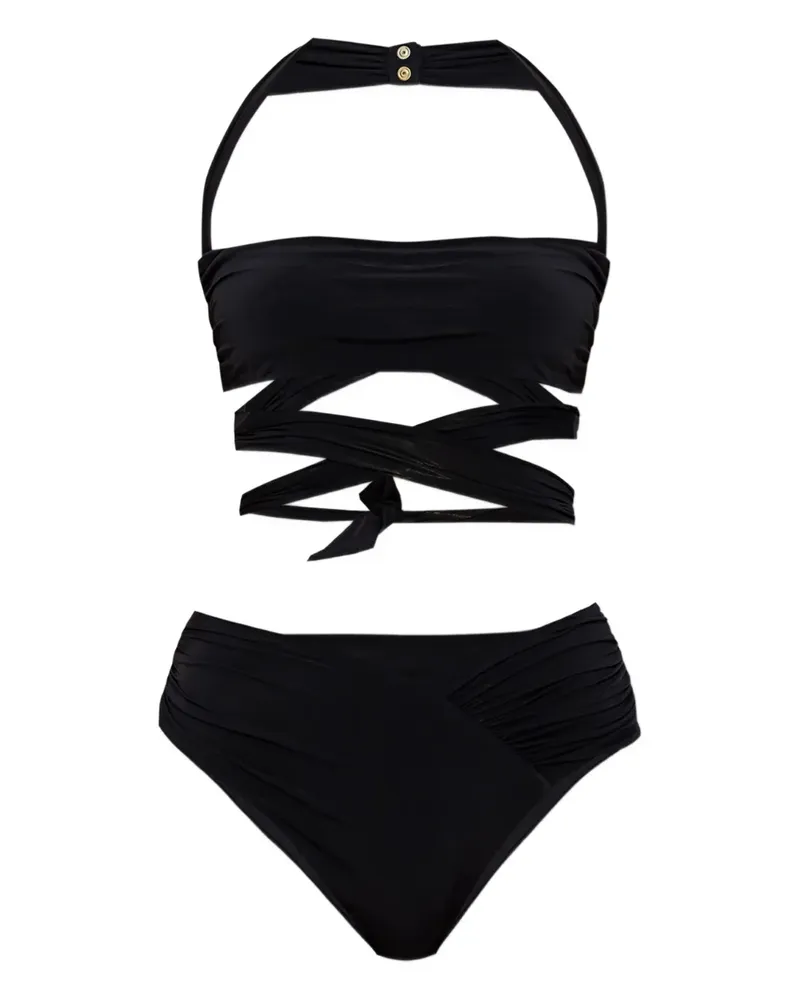 Balmain wrap-effect halter bikini - Schwarz Schwarz