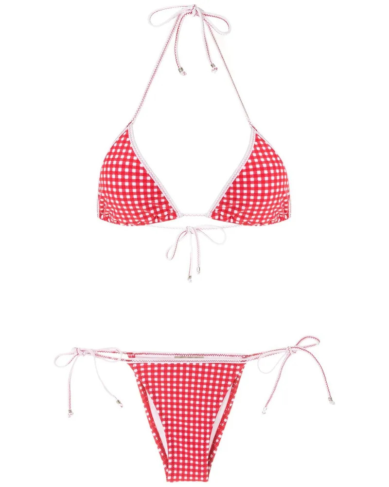 Amir Slama Triangel-Bikini mit Print - Rosa Rosa