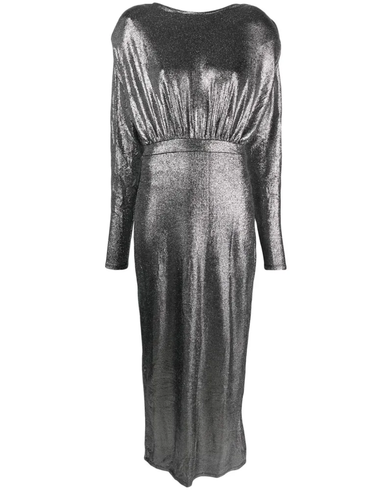 Gestuz EiraGZ Maxikleid im Metallic-Look Silber